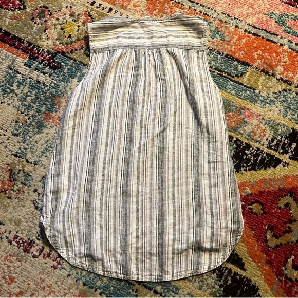 Beach Lunch Lounge Boho Tunic Top Grey White Embroidery Summer vibes size L - Picture 5 of 6